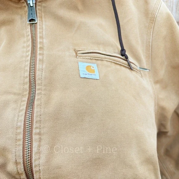 Carhartt Weathered‎ Wildwood Jacket Tan Size XXL Hooded Sherpa Lined - Picture 7 of 17